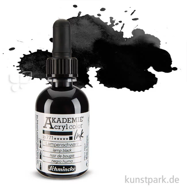 Artikelbild 1 des Artikels “Schmincke AKADEMIE Acryl color Ink 50 ml Einzelfarbe | Lampenschwarz“