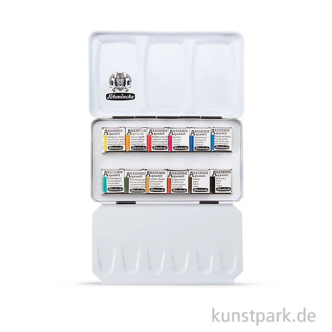 Artikelbild 1 des Artikels “Schmincke AKADEMIE Aquarellkasten mit 12 halben Näpfchen “