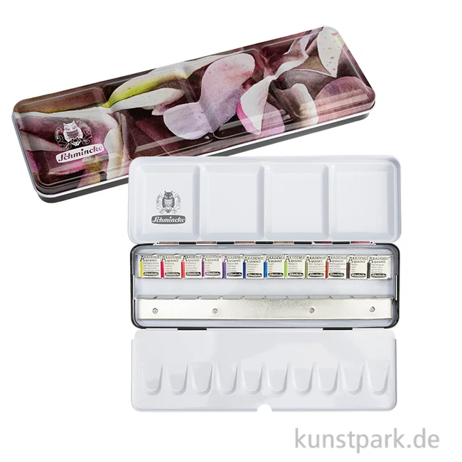 Artikelbild 1 des Artikels “Schmincke AKADEMIE Aquarellkasten, Hortensie Edition, 12 x 1/2 Näpfe “