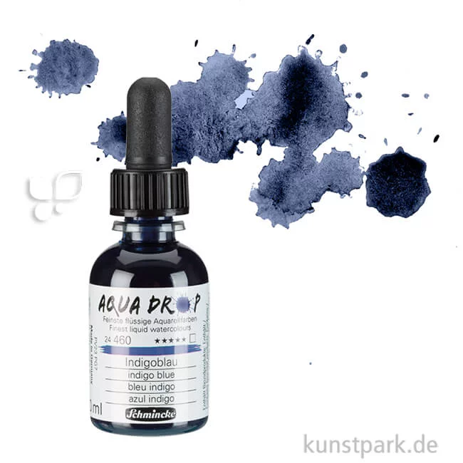 Artikelbild 1 des Artikels “Schmincke AQUA Drop - flüssige Aquarellfarbe, 30 ml Einzelfarbe | Indigoblau“