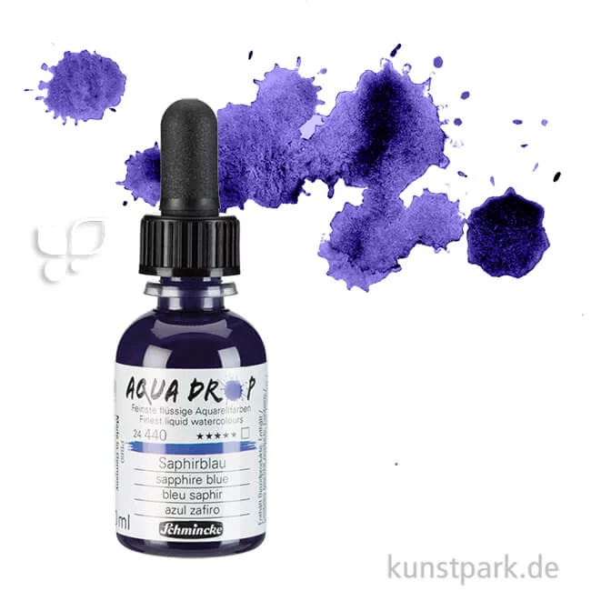Artikelbild 1 des Artikels “Schmincke AQUA Drop - flüssige Aquarellfarbe, 30 ml Einzelfarbe | Saphirblau“