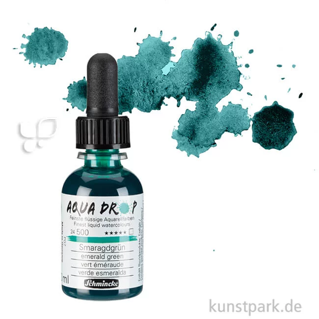 Artikelbild 1 des Artikels “Schmincke AQUA Drop - flüssige Aquarellfarbe, 30 ml Einzelfarbe | Smaragdgrün“