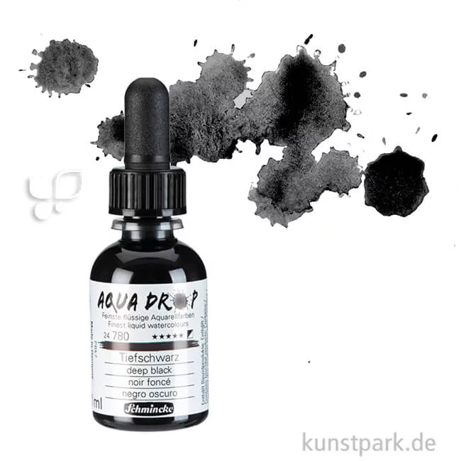 Artikelbild 1 des Artikels “Schmincke AQUA Drop - flüssige Aquarellfarbe, 30 ml Einzelfarbe | Tiefschwarz“
