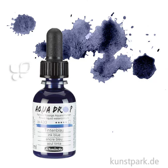 Artikelbild 1 des Artikels “Schmincke AQUA Drop - flüssige Aquarellfarbe, 30 ml Einzelfarbe | Tintenblau“