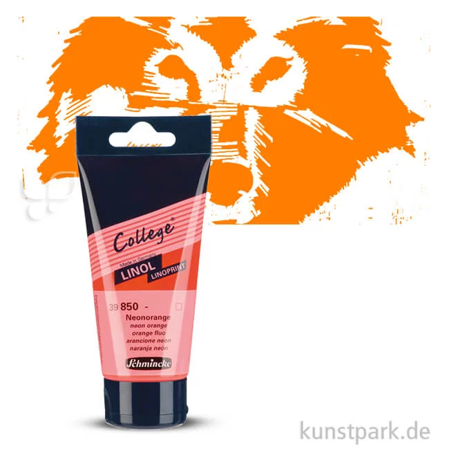 Artikelbild 1 des Artikels “Schmincke COLLEGE Linoldruck Einzelfarbe 75ml | Neonorange“