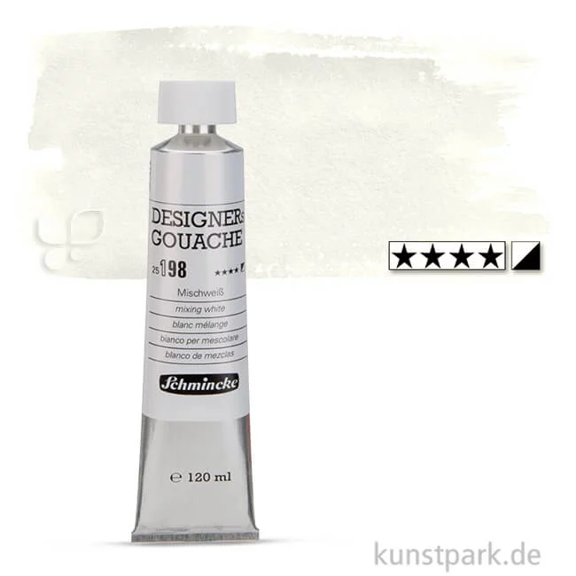 Artikelbild 1 des Artikels “Schmincke HKS Designer Gouache 120 ml Tube | 198 Mischweiß“
