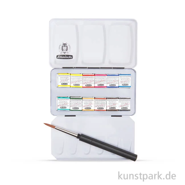 Artikelbild 1 des Artikels “Schmincke HORADAM Aquarell kompakt, 12 halbe Näpfchen + Pinsel “