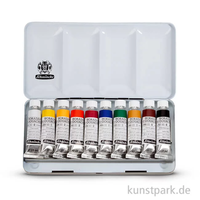 Artikelbild 1 des Artikels “Schmincke HORADAM Gouache Metallkasten mit 10 Tuben 15 ml “