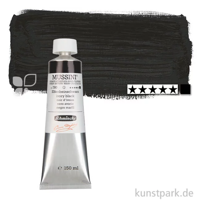 Artikelbild 1 des Artikels “Schmincke MUSSINI Ölfarben 150 ml | 780 Elfenbeinschwarz“