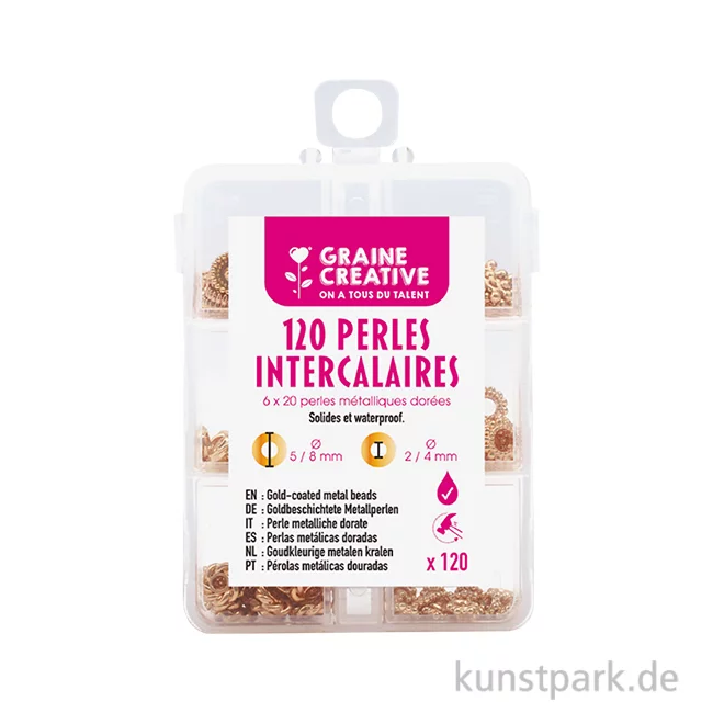Artikelbild 1 des Artikels “Schmuck Abstandsperlen Mix - 6 x 20 Metallperlen, Gold “