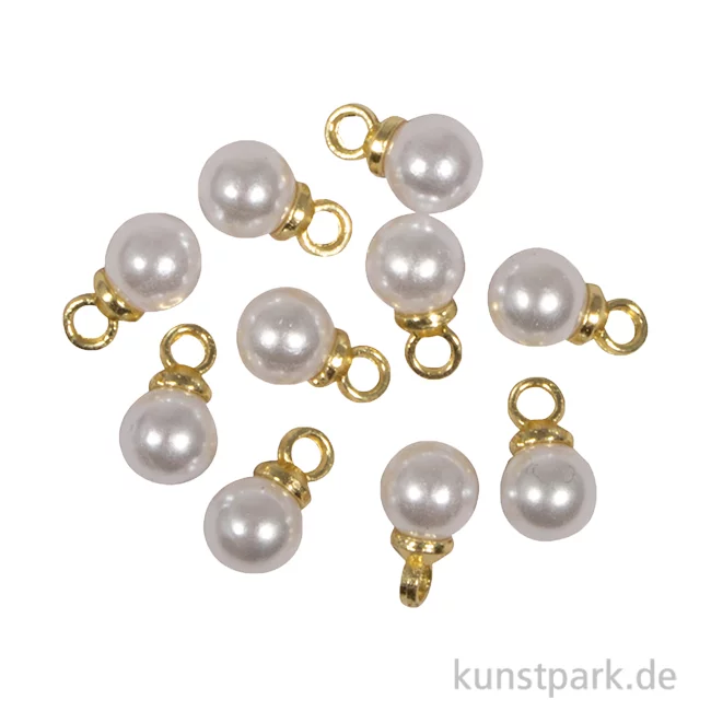 Artikelbild 1 des Artikels “Schmuck Mini-Anhänger Perle, Gold, 5 mm, 10 Stück “