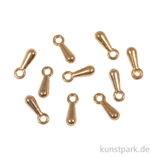 Artikelbild 1 des Artikels “Schmuck Mini-Anhänger Tropfen, Gold, 2,5 x 7 mm, 10 Stück “