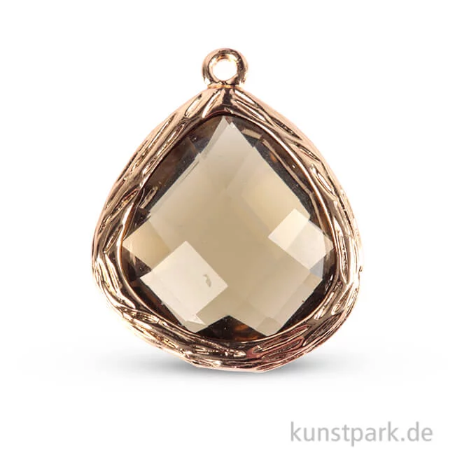 Artikelbild 1 des Artikels “Schmuckanhänger mit Stein - Tropfen Transparent Grau“