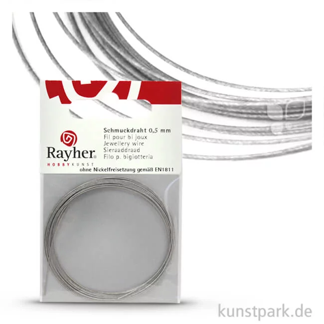 Artikelbild 1 des Artikels “Schmuckdraht Matt - 0,5 mm - 2 Meter Silber“