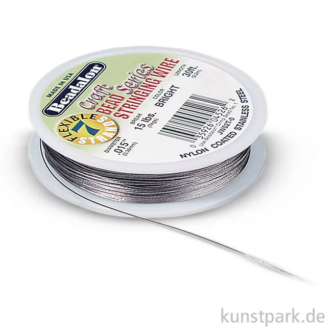 Artikelbild 1 des Artikels “Schmuckdraht - Silber kunststoffummantelt 0,38mm, 9,2 m Spule “