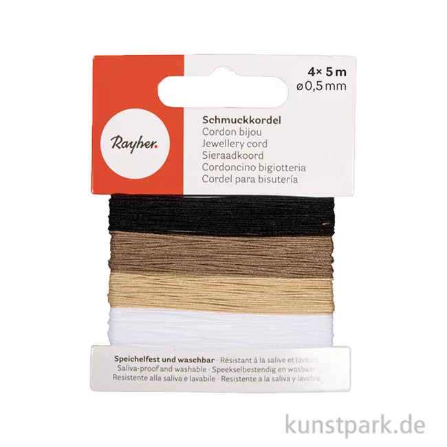 Artikelbild 1 des Artikels “Schmuckkordeln, 0,5 mm, Natur, 4 Farben, je 5 Meter “