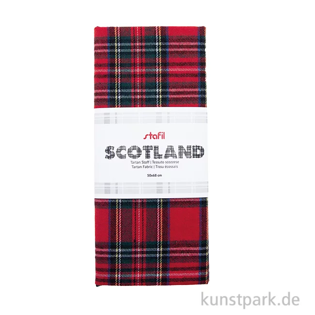 Artikelbild 1 des Artikels “Schottenkaro Tartan Stoff Zuschnitt - 50 x 68 cm Rot“