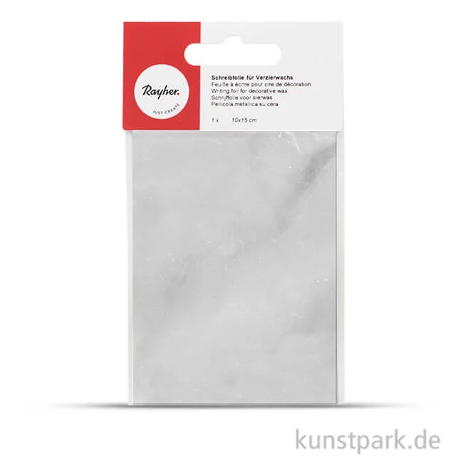 Artikelbild 1 des Artikels “Schreibfolie für Verzierwachs, 10x15 cm, 1 Stück Silber“