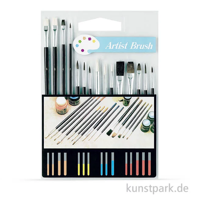Artikelbild 1 des Artikels “Schulmalpinsel Set-2 mit 15 verschiedenen Pinseln “