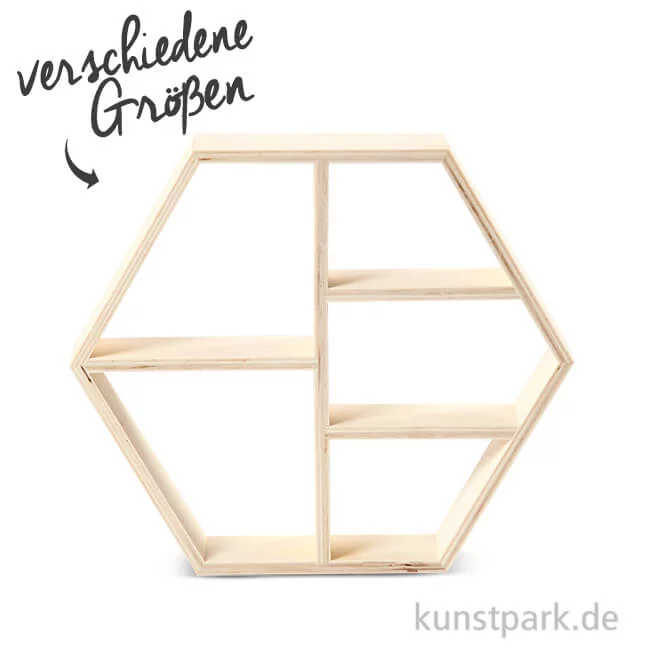 Artikelbild 1 des Artikels “Sechseckiges Regal aus Holz mit 5 Fächern “