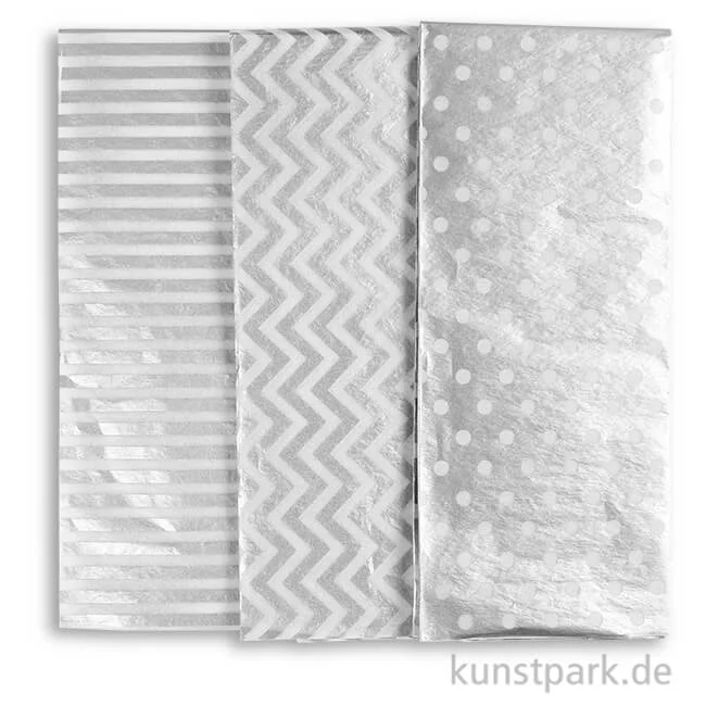 Artikelbild 1 des Artikels “Seidenpapier, 50x70 cm, 17 g, 6 Blatt - Silber Mix “