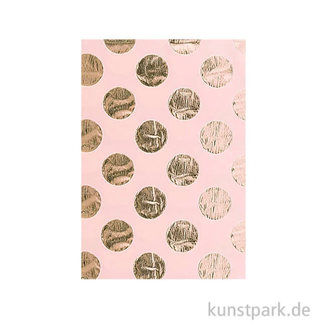 Artikelbild 1 des Artikels “Seidenpapier - Rosa mit Gold Punkte, 4 Stück “