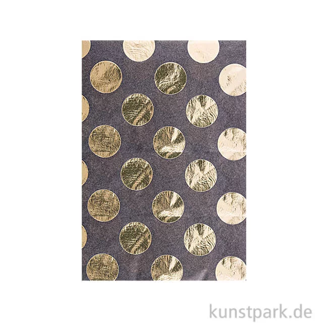 Artikelbild 1 des Artikels “Seidenpapier - Schwarz mit Gold Punkte, 4 Stück “