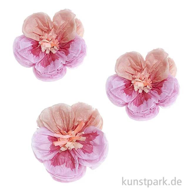 Artikelbild 1 des Artikels “Seidenpapierblumen - Stiefmütterchen, Pink, 11 cm, 3 Stück “