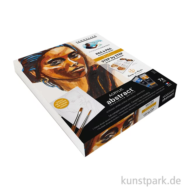 Artikelbild 1 des Artikels “Sennelier Abstract Acryl Malset mit Vorlage - Kabari Portrait “