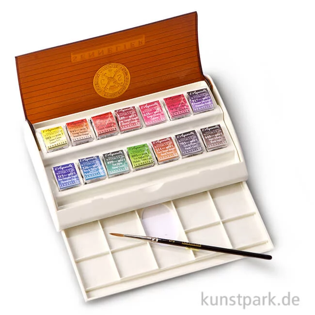 Artikelbild 1 des Artikels “Sennelier Aquarell - Reisekasten mit 14 1/2 Näpfchen und Pinsel “