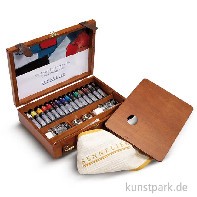 Artikelbild 1 des Artikels “Sennelier Extra-Feine Ölfarben - Holzkasten mit 15 Tuben 21 ml und Zubehör “