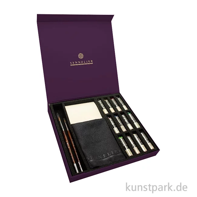 Artikelbild 1 des Artikels “Sennelier Geschenkbox mit 12 Mini Ölsticks, Papier + Pinseln “