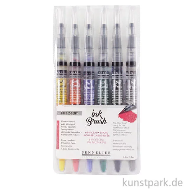 Artikelbild 1 des Artikels “Sennelier Ink Brush Pen Iridescent Colours Set mit 6 Stiften “