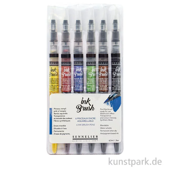 Artikelbild 1 des Artikels “Sennelier Ink Brush Pen Trendy Colours Set mit 6 Stiften “