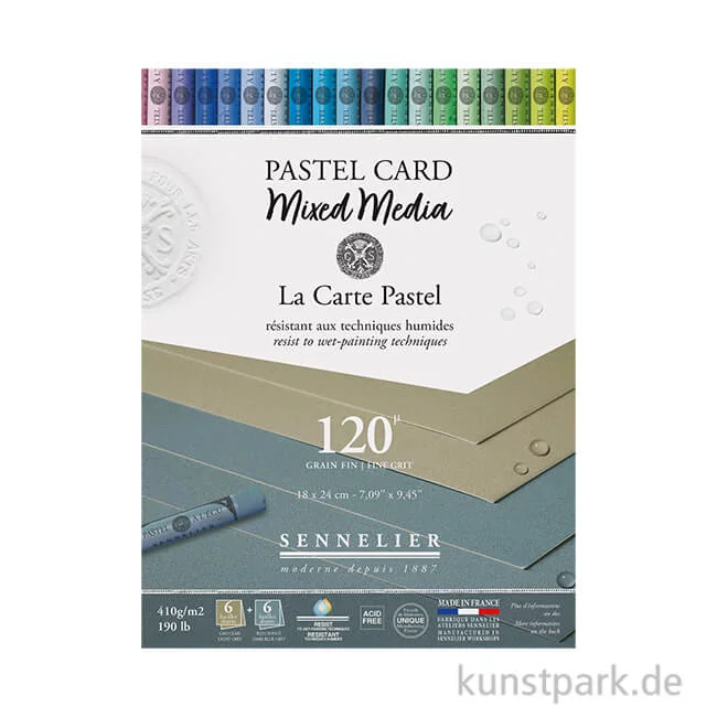 Artikelbild 1 des Artikels “Sennelier Pastel Card Mixed Media - Grautöne, 12 Blatt, 18 x 24 cm “