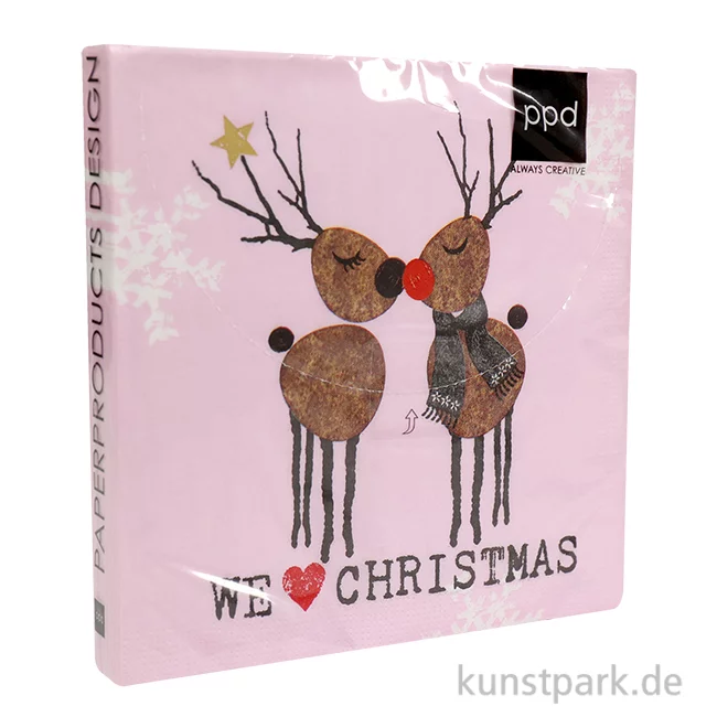 Artikelbild 1 des Artikels “Servietten We love Christmas Rosé - 33 x 33 cm “