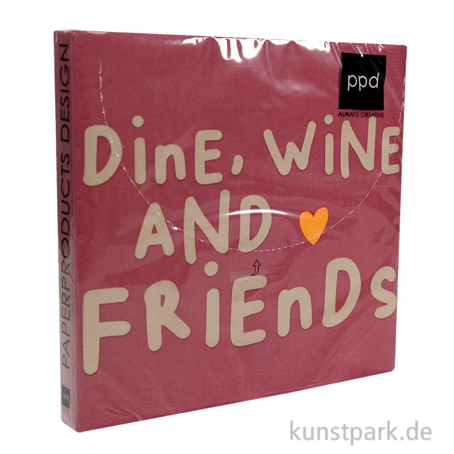 Artikelbild 1 des Artikels “Servietten Wine, Dine, Friends - 33 x 33 cm “