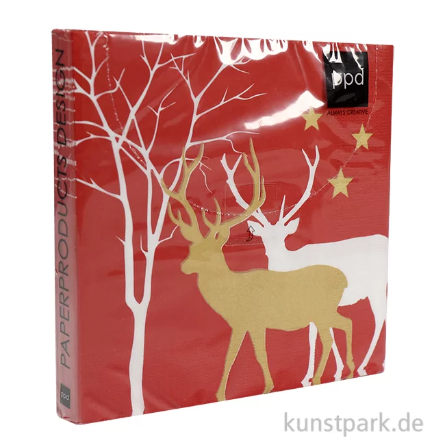 Artikelbild 1 des Artikels “Servietten Winter Deers Red - 33 x 33 cm “