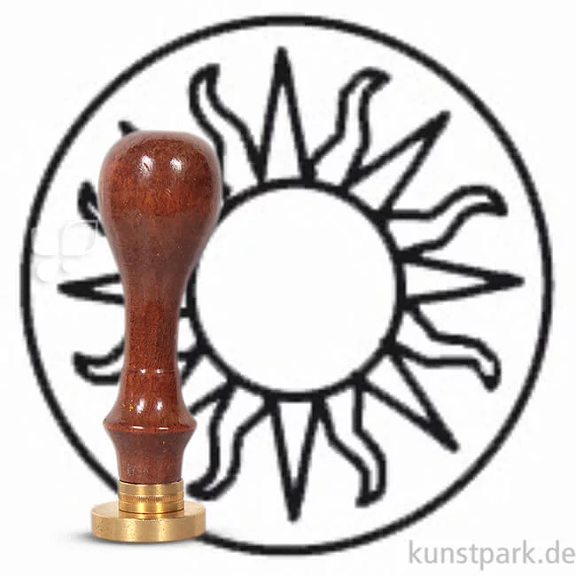 Artikelbild 1 des Artikels “Siegel mit Holzgriff, rund 24 mm | Sonne“