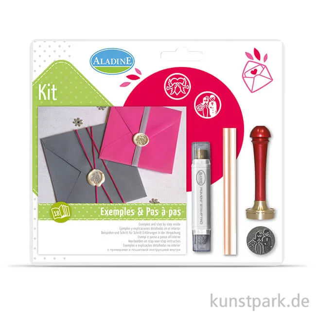 Artikelbild 1 des Artikels “Siegelwachs & Stempel Set Hochzeit - Paar und Tauben, 4-teilig “