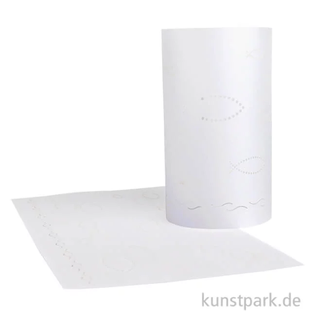 Artikelbild 1 des Artikels “Silhouetten-Tischlichter Filigrano, Christliche Fische, Weiß “