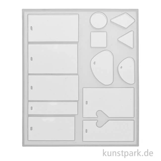 Artikelbild 1 des Artikels “Silikon Gießform - 13 Schmuck Anhänger, 15-50 x 6 mm “