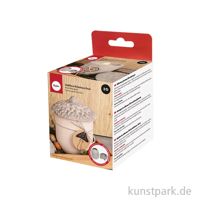 Artikelbild 1 des Artikels “Silikon Gießform - 3D Eichelnuss Dose mit Deckel, 11 x 8,5 cm “
