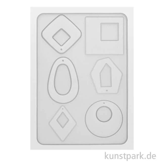 Artikelbild 1 des Artikels “Silikon Gießform - 6 Anhänger, Ornamente, 35-40 x 4 mm “