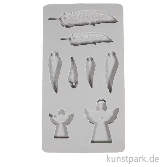 Artikelbild 1 des Artikels “Silikon Gießform Engel + Flügel, 8 Motive, 26 x 14,5 x 1 cm “