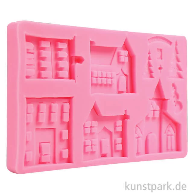 Artikelbild 1 des Artikels “Silikon-Gießform - Häuser, 20,5 x 11,7 x 1,5 cm “