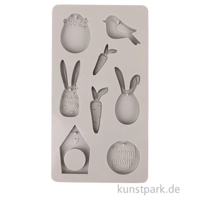 Artikelbild 1 des Artikels “Silikon Gießform - Happy Spring, 8 Motive, 14,5 x 26 x 1 cm “