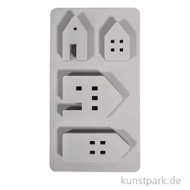 Artikelbild 1 des Artikels “Silikon Gießform - Lichthäuser, 4 Motive, 14,5 x 26 x 1 cm “