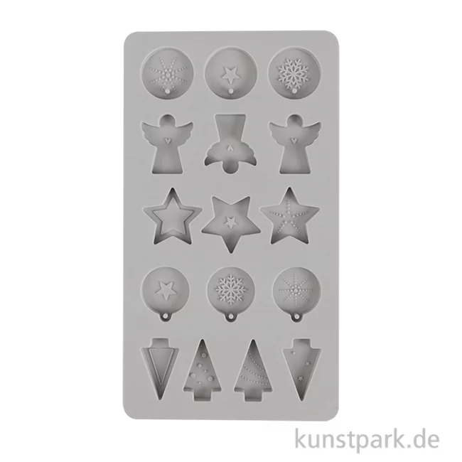 Artikelbild 1 des Artikels “Silikon Gießform - Mini Dekoformen Xmas, 16 Motive, 14,5 x 26 x 1 cm “