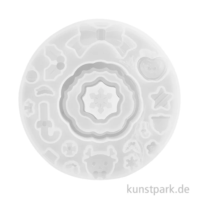Artikelbild 1 des Artikels “Silikon Gießform - Mini Weihnachtskranz, 4,5 x 4,5 x 1 cm “